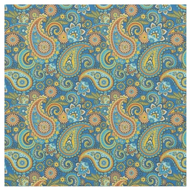 Fabric - Multi Colored French Paisley (Close Up)