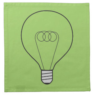 fabric napkins light green with light bulb
