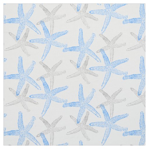 fabric Nautical starfish beach blue