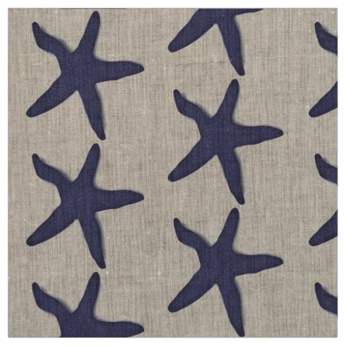 fabric Nautical starfish beach blue