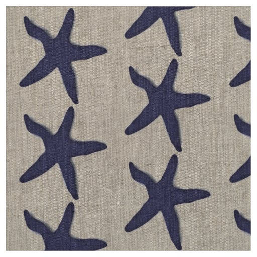 fabric Nautical starfish beach blue