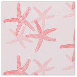 fabric Nautical starfish beach red pink