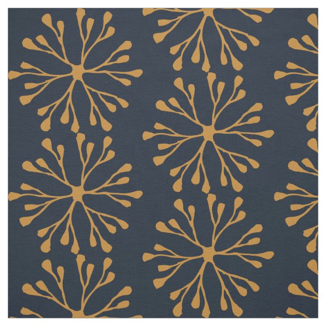 Fabric: Navy & Ocher Yellow Fabric (Swatch)