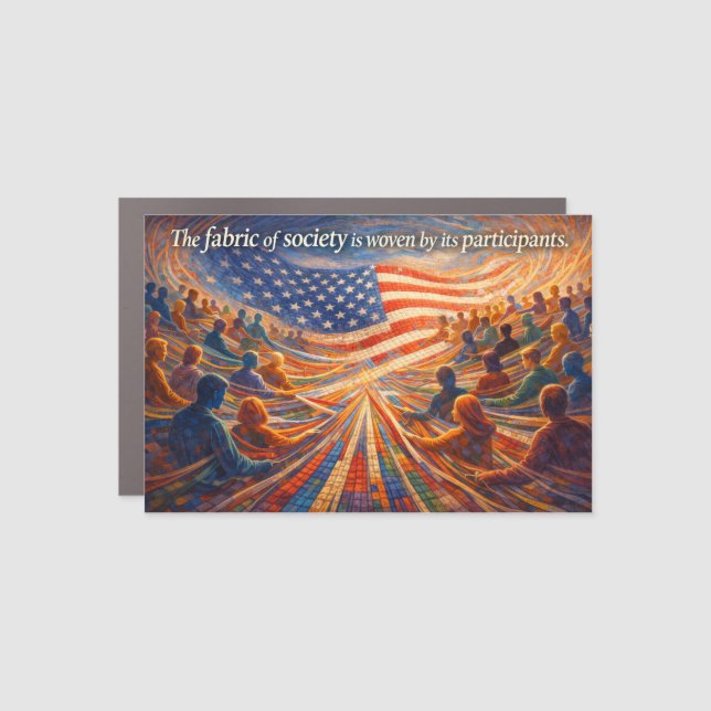 Fabric of society - car magnet (Front)