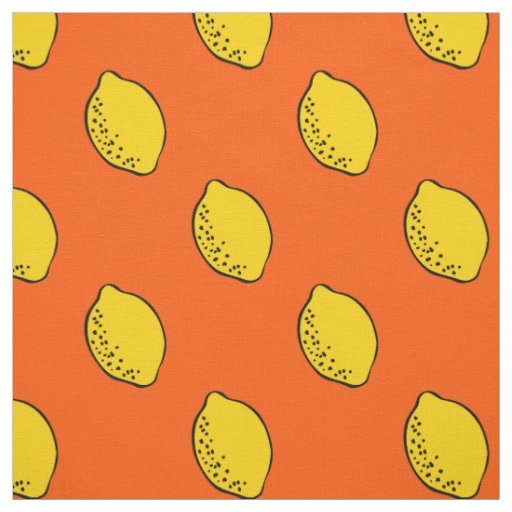 Fabric: Orange & Yellow Lemon Print Fabric