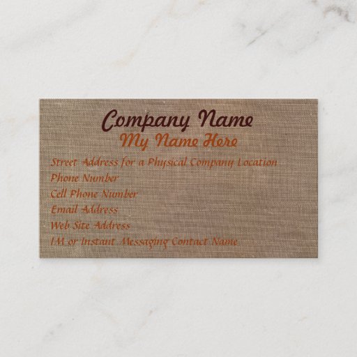 Customizable FABRIC PAPYRUS Business Cards