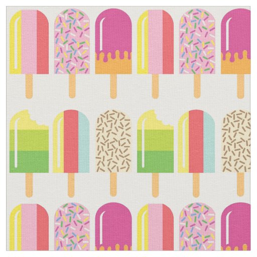Fabric - Pink, Green & Yellow Ice Lollies