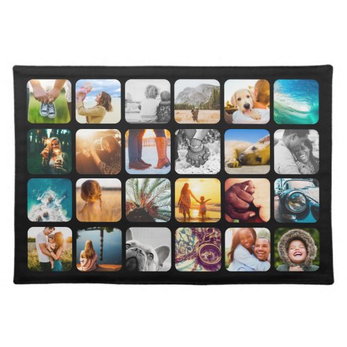 Fabric Placemat 24 Photo Rounded Template