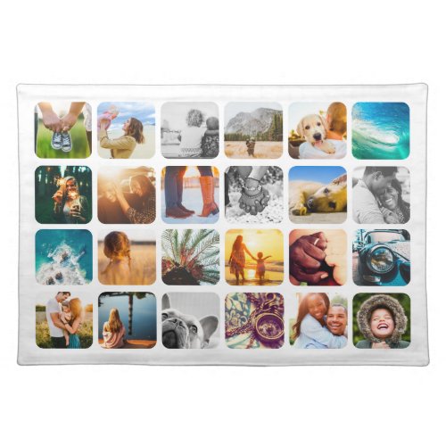 Fabric Placemat 24 Photo Rounded Template