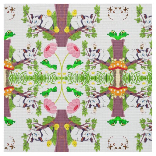 Fabric, Possum Chicks Frog Floral  Fabric