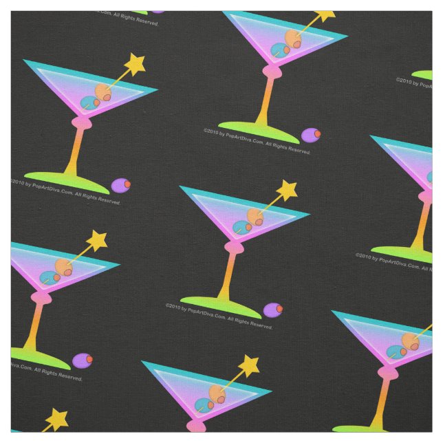 FABRIC - RAINBOW MARTINI COCKTAIL (Swatch)