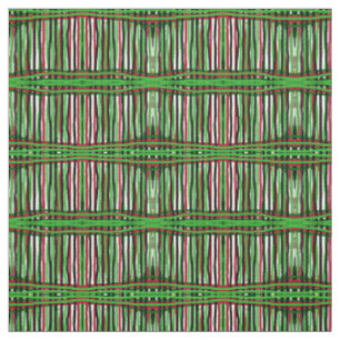 Fabric - Red/Green/Black/White Weave