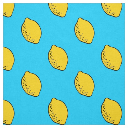 Fabric: Sky Blue & Yellow Lemon Print Fabric