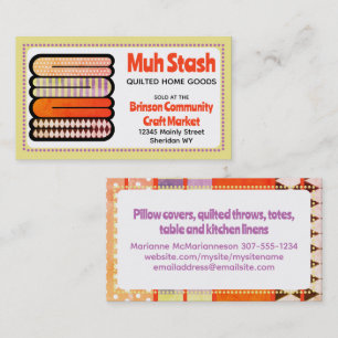 Fabric stack sewing seamstress quilter quilting business card