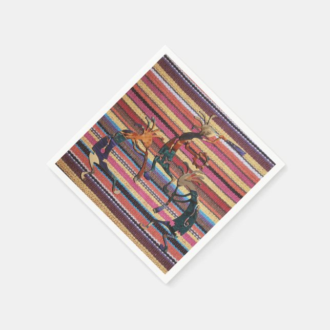 Fabric Stripes Pattern colored I + KOKOPELLI Napkins (Corner)