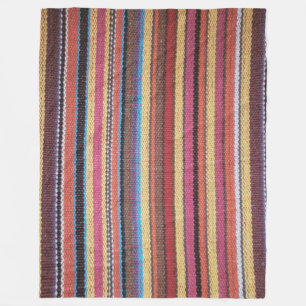 Fabric Stripes Pattern colored I + your ideas Fleece Blanket