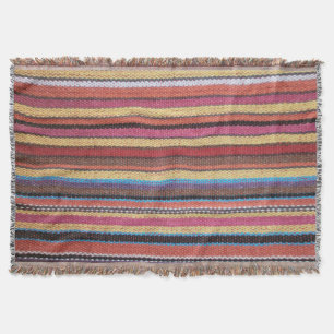 Fabric Stripes Pattern colored I + your ideas Throw Blanket