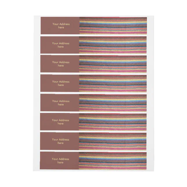 Fabric Stripes Pattern colored I + your ideas Wrap Around Address Label