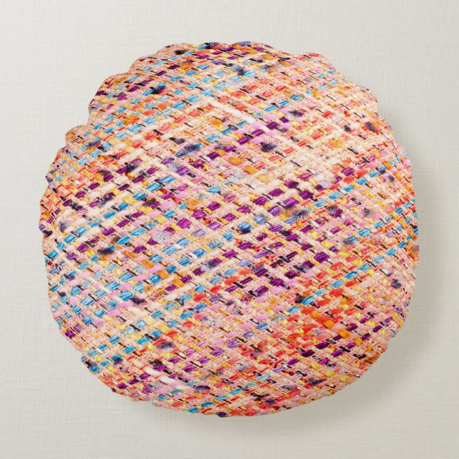 Fabric texture weave a large thread round pillow (Front)