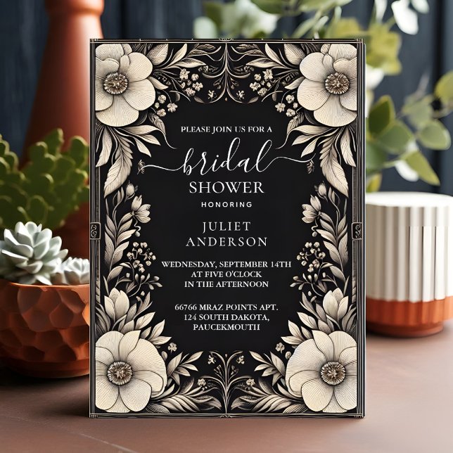 Fabric Velvet Lace Linen Paper Bridal Shower Invitation (Creator Uploaded)