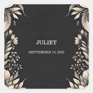 Fabric Velvet Lace Linen Paper Bridal Shower Square Sticker