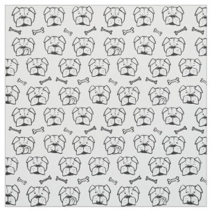 Fabric with an english bulldog pattern