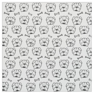 Fabric with an english bulldog pattern