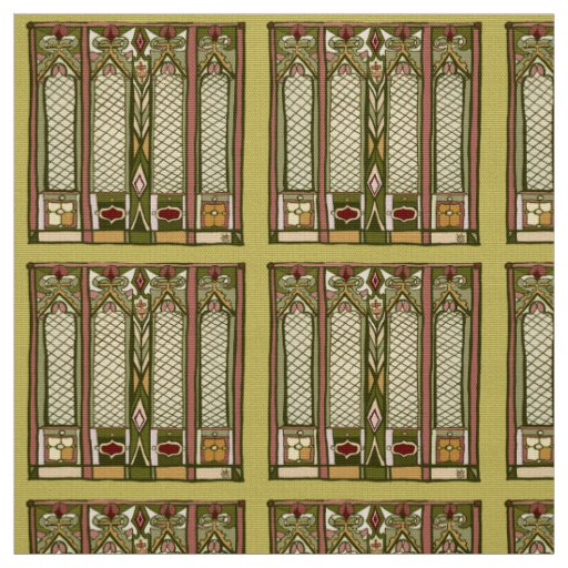 Fabric with " Arts and Crafts" Stylized Pattern