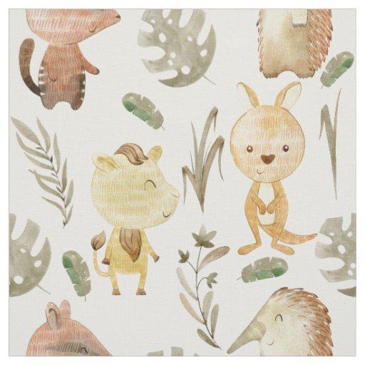 Fabric with australian animals for kids