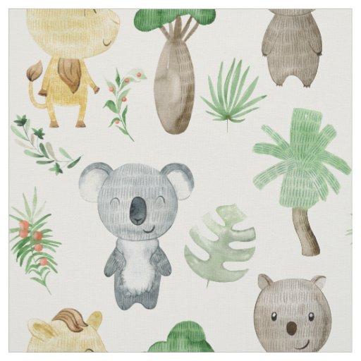 Fabric with australian animals for kids