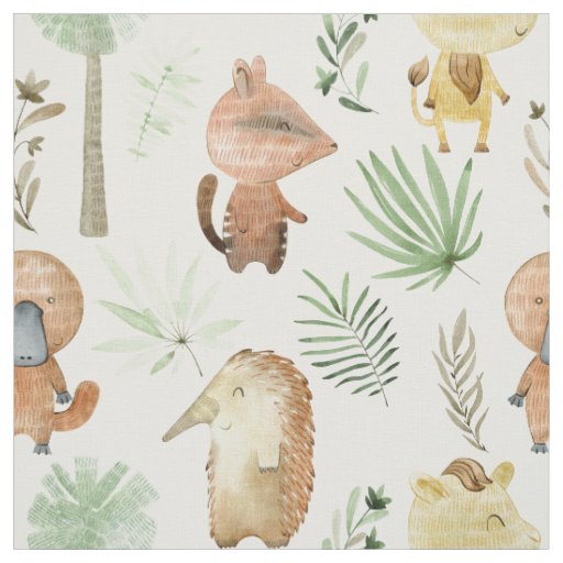 Fabric with australian animals for kids