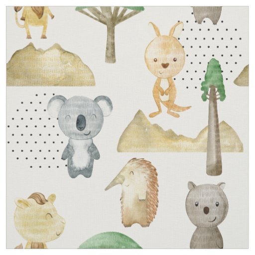 Fabric with australian animals for kids