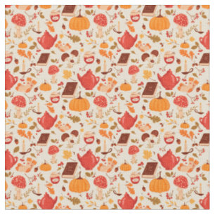 Fabric with autumn essentials pattern