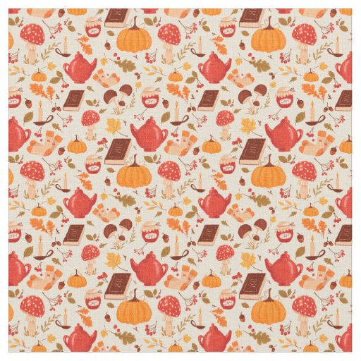Fabric with autumn essentials pattern