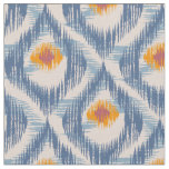 Fabric with blue ikat pattern