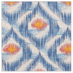 Fabric with blue ikat pattern