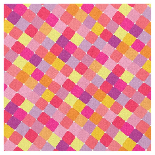 Fabric with colorful squares (Close Up)