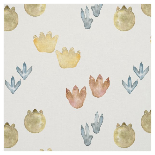 Fabric with dinosaur paw prints (Swatch)