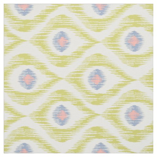 Fabric with green ikat pattern