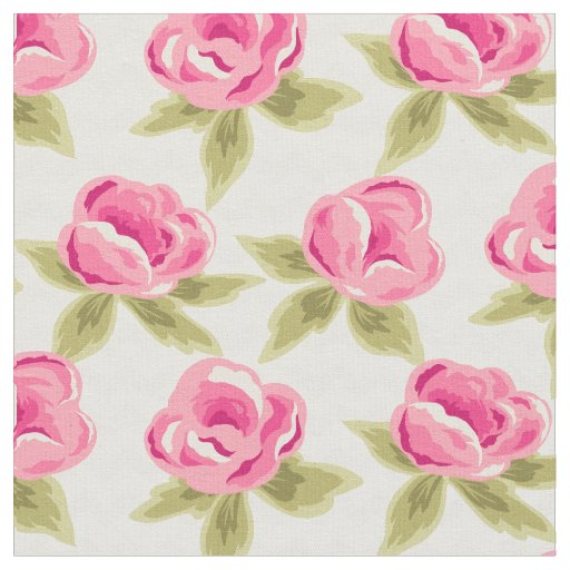 Fabric with pink roses
