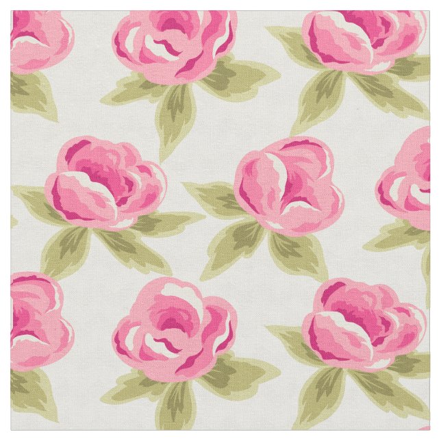 Fabric with pink roses (Close Up)