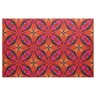 Fabric with red Starburst design