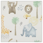 Fabric with safari animals for kids