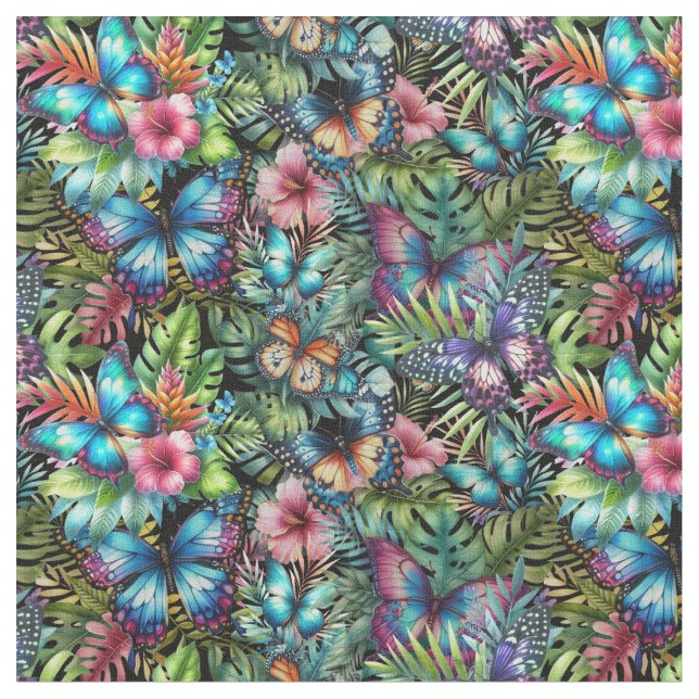 Fabric with snowstorms “Flight in the jungle” (Close Up)