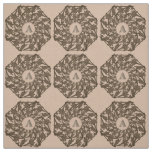 Fabric - Woven Leaves with Initial