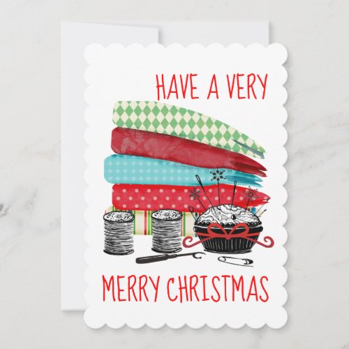 Fabrics notions sewing quilting Christmas card