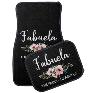 Fabuela Definition I - Fabulous Abuela Flowery Car Floor Mat