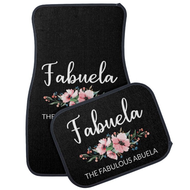 Fabuela Definition I - Fabulous Abuela Flowery Car Floor Mat (Set)