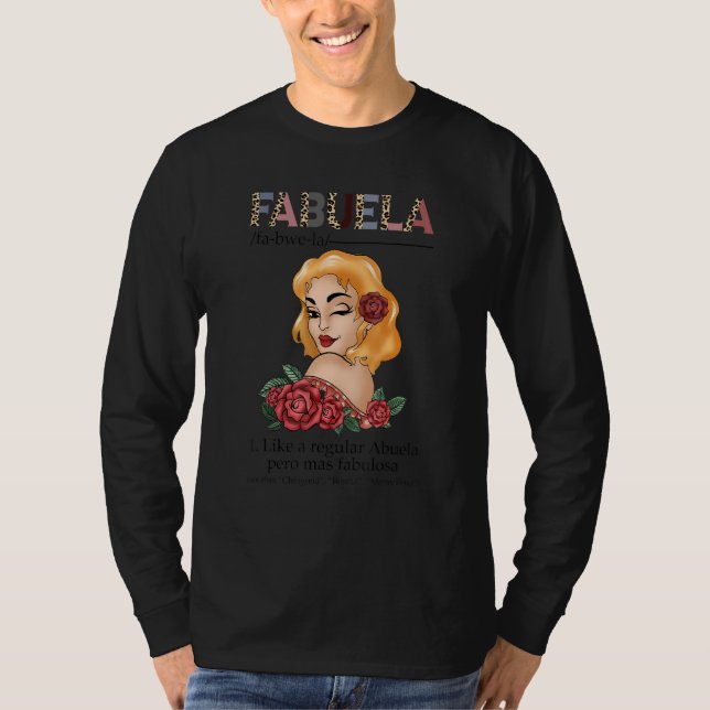 Fabuela  Spanish Fabuela Definition Leopard red ro T-Shirt (Front)