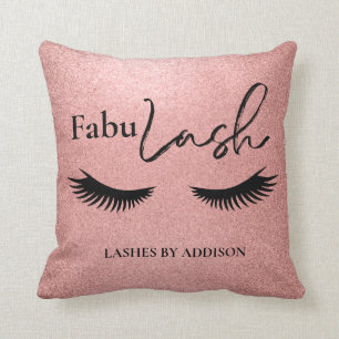 FabuLash Personalized business name Throw Pillow